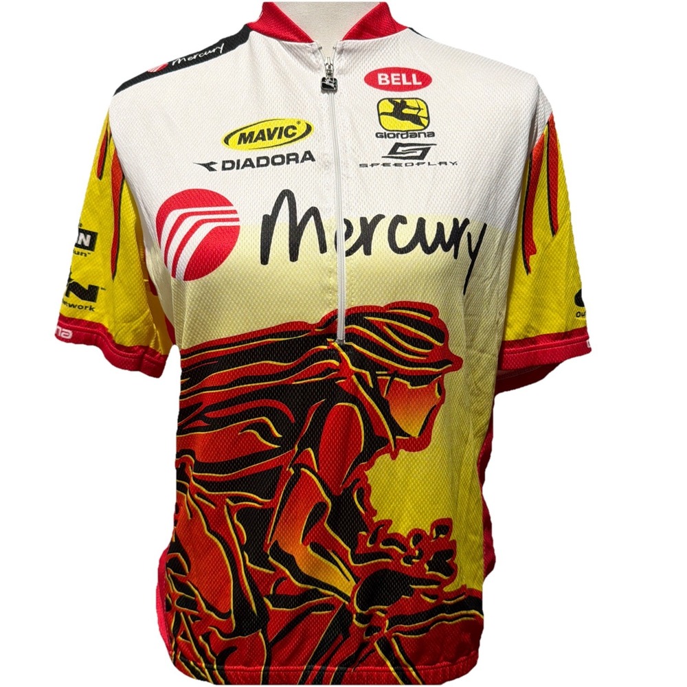Vtg Y2K Giordana Mens XL-5-52 Mercury Cycling Team Jersey Made In Italy